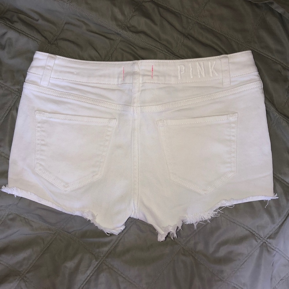 White frayed shorts